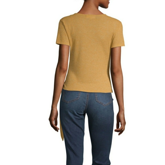 [Pink Rose] Faux Wrap Top (Gold) - Picture 2 of 9